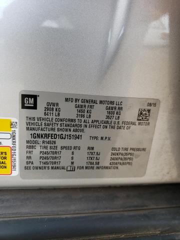 Photo 14 from auction – 2016 CHEVROLET TRAVERSE L with VIN 1GNKRFED1GJ151941