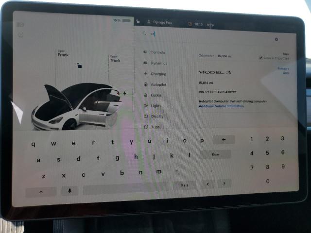 Photo 9 from auction – 2023 TESLA MODEL 3 with VIN 5YJ3E1EA9PF438212