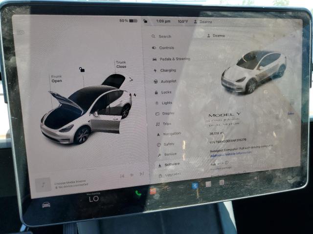 Photo 9 from auction – 2022 TESLA MODEL Y with VIN 7SAYGDEE6NF315276