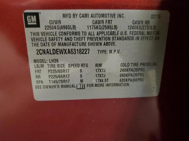 Photo 14 from auction – 2010 CHEVROLET EQUINOX LT with VIN 2CNALDEWXA6318227