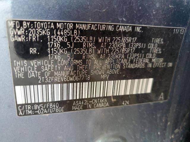 Photo 14 from auction – 2013 TOYOTA RAV4 LE with VIN 2T3ZFREV6DW067718