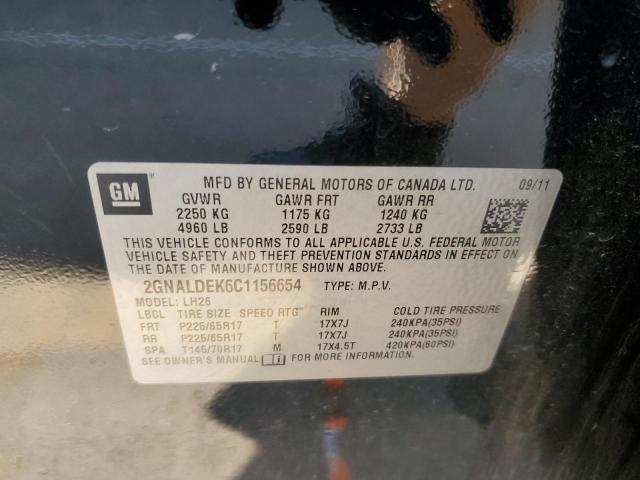 Photo 14 from auction – 2012 CHEVROLET EQUINOX LT with VIN 2GNALDEK6C1156654