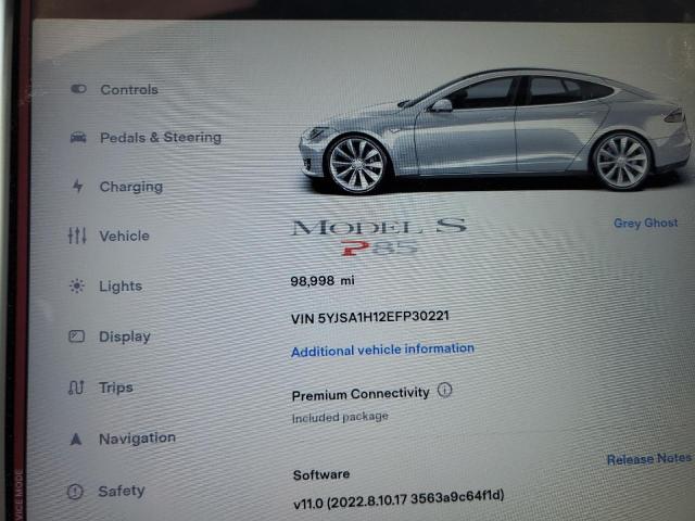 Photo 9 from auction – 2014 TESLA MODEL S with VIN 5YJSA1H12EFP30221