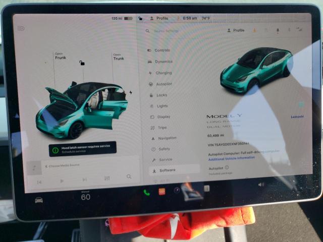Photo 9 from auction – 2022 TESLA MODEL Y with VIN 7SAYGDEEXNF350144