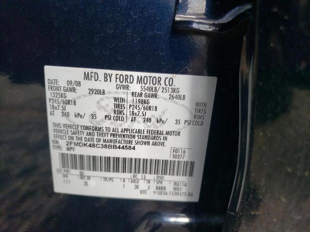 Photo 14 from auction – 2008 FORD EDGE SEL with VIN 2FMDK48C38BB44584