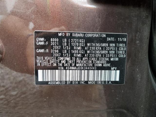 Photo 14 from auction – 2019 SUBARU ASCENT LIM with VIN 4S4WMAJD3K3440443