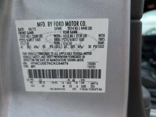 Photo 14 from auction – 2012 FORD ESCAPE LIM with VIN 1FMCU0E76CKC64979