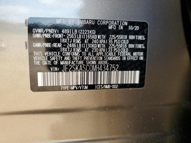 Photo 14 from auction – 2021 SUBARU FORESTER L with VIN JF2SKASC0MH434752