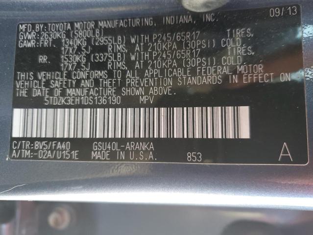 Photo 14 from auction – 2013 TOYOTA HIGHLANDER with VIN 5TDZK3EH1DS136190