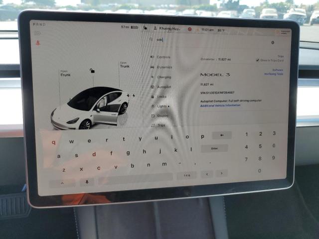 Photo 9 from auction – 2022 TESLA MODEL 3 with VIN 5YJ3E1EA1NF354687