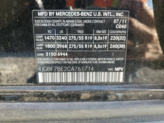 Photo 14 from auction – 2012 MERCEDES-BENZ GL 450 4MA with VIN 4JGBF7BE2CA761714
