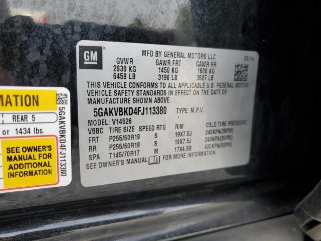 Photo 14 from auction – 2015 BUICK ENCLAVE with VIN 5GAKVBKD4FJ113380