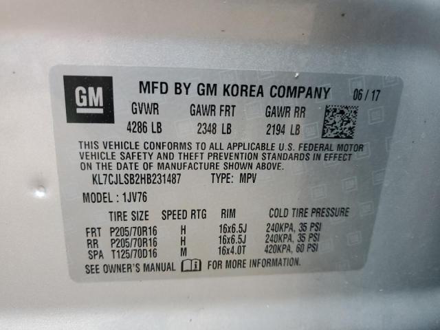 Photo 14 from auction – 2017 CHEVROLET TRAX 1LT with VIN KL7CJLSB2HB231487