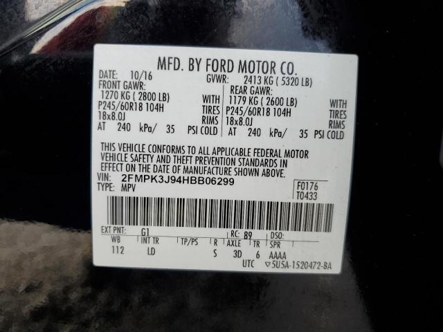 Photo 14 from auction – 2017 FORD EDGE SEL with VIN 2FMPK3J94HBB06299