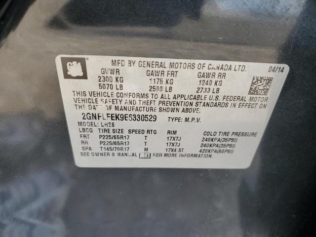 Photo 14 from auction – 2014 CHEVROLET EQUINOX LT with VIN 2GNFLFEK9E6330529