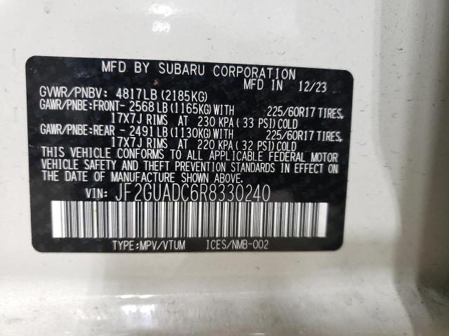Photo 14 from auction – 2024 SUBARU CROSSTREK with VIN JF2GUADC6R8330240