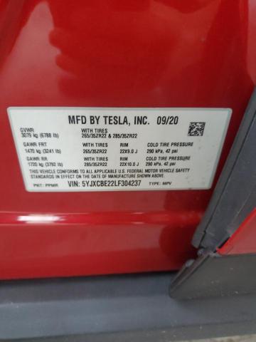 Photo 14 from auction – 2020 TESLA MODEL X with VIN 5YJXCBE22LF304237