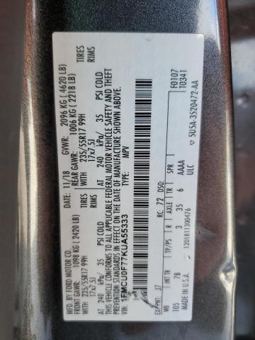 Photo 14 from auction – 2019 FORD ESCAPE S with VIN 1FMCU0F77KUA55333