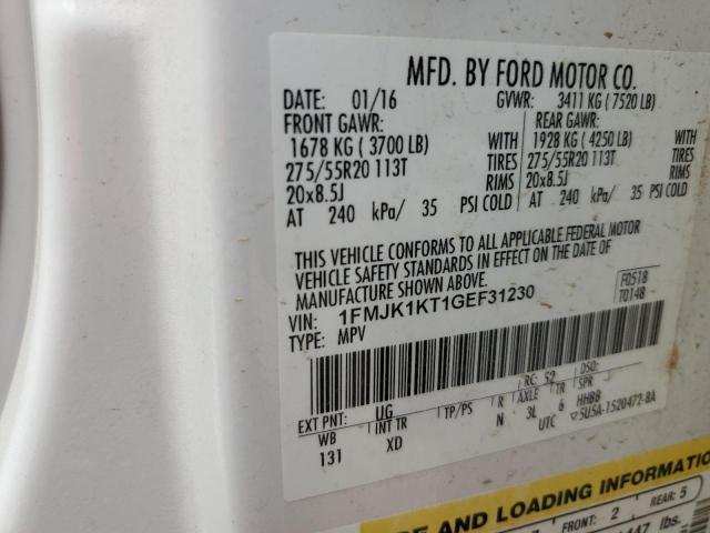 Photo 14 from auction – 2016 FORD EXPEDITION with VIN 1FMJK1KT1GEF31230