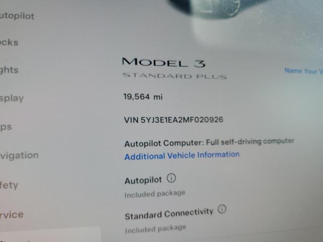 Photo 9 from auction – 2021 TESLA MODEL 3 with VIN 5YJ3E1EA2MF020926