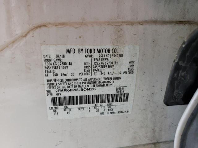 Photo 14 from auction – 2018 FORD EDGE TITAN with VIN 2FMPK4K98JBC44292