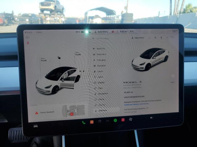 Photo 9 from auction – 2019 TESLA MODEL 3 with VIN 5YJ3E1EB0KF522162