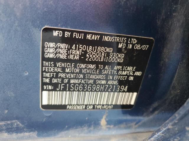 Foto 14 de la subasta – 2008 SUBARU FORESTER 2 con VIN JF1SG63698H721394