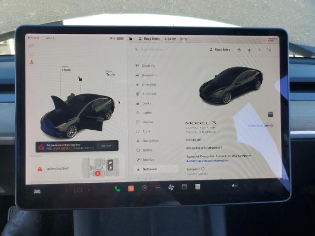 Photo 9 from auction – 2021 TESLA MODEL 3 with VIN 5YJ3E1EB0MF998107