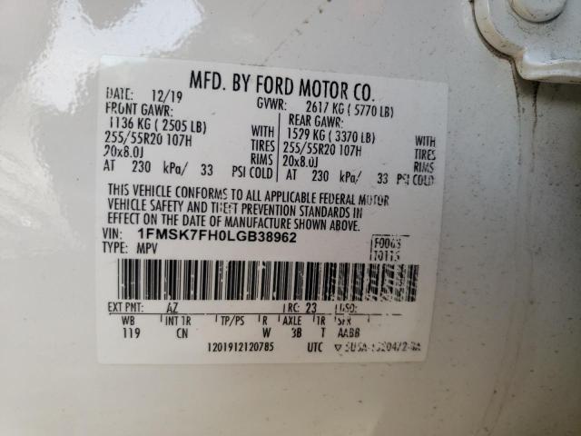 Photo 14 from auction – 2020 FORD EXPLORER L with VIN 1FMSK7FH0LGB38962