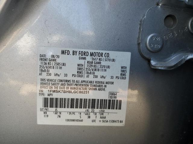 Photo 14 from auction – 2020 FORD EXPLORER with VIN 1FMSK7BH8LGC86251