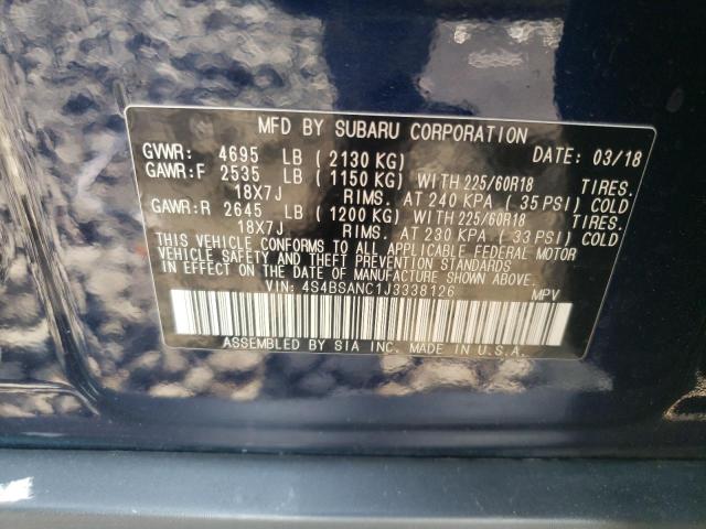 Photo 14 from auction – 2018 SUBARU OUTBACK 2. with VIN 4S4BSANC1J3338126