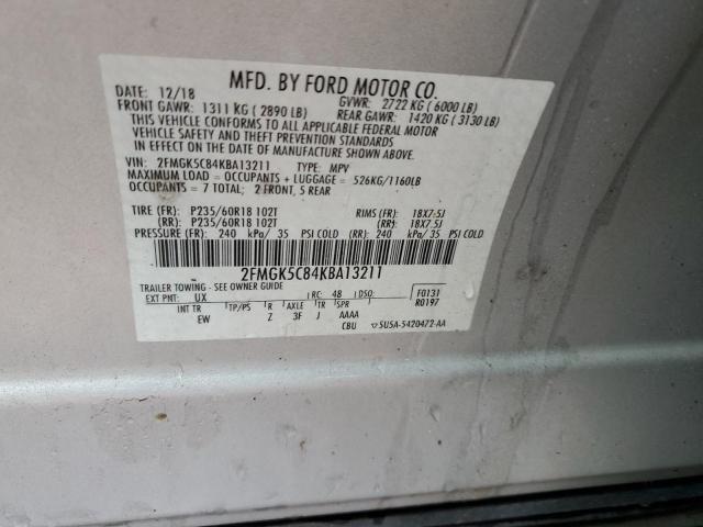 Photo 14 from auction – 2019 FORD FLEX SEL with VIN 2FMGK5C84KBA13211