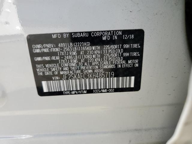 Photo 14 from auction – 2019 SUBARU FORESTER P with VIN JF2SKAEC3KH485719