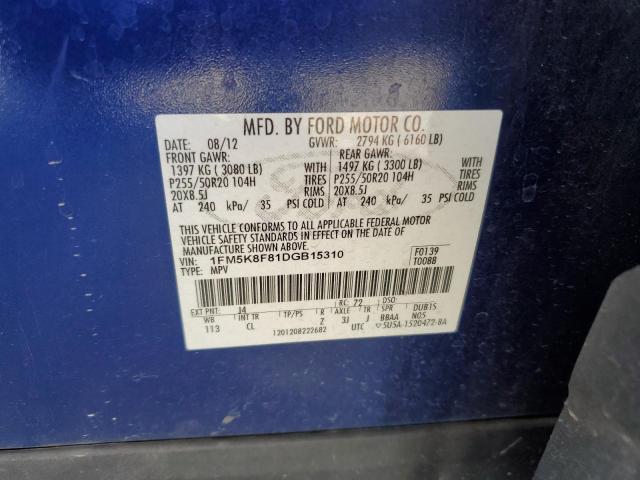 Photo 14 from auction – 2013 FORD EXPLORER L with VIN 1FM5K8F81DGB15310