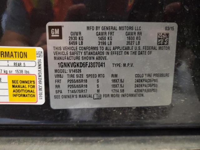Photo 14 from auction – 2015 CHEVROLET TRAVERSE L with VIN 1GNKVGKD6FJ307041