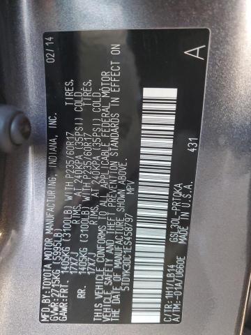Photo 14 from auction – 2014 TOYOTA SIENNA XLE with VIN 5TDYK3DC1ES458797
