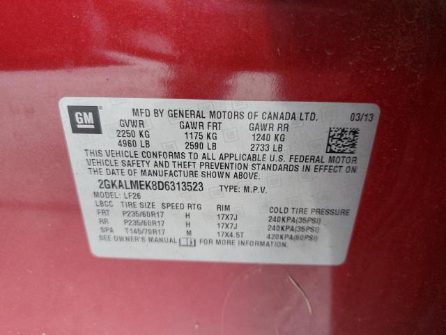 Photo 14 from auction – 2013 GMC TERRAIN SL with VIN 2GKALMEK8D6313523