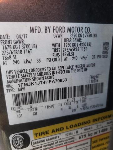 Photo 14 from auction – 2017 FORD EXPEDITION with VIN 1FMJK1JT4HEA70933