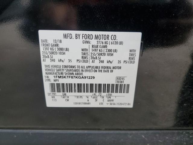 Photo 14 from auction – 2019 FORD EXPLORER L with VIN 1FM5K7F87KGA91229