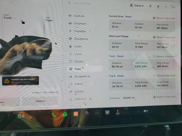 Photo 9 from auction – 2020 TESLA MODEL Y with VIN 5YJYGDEE2LF039284