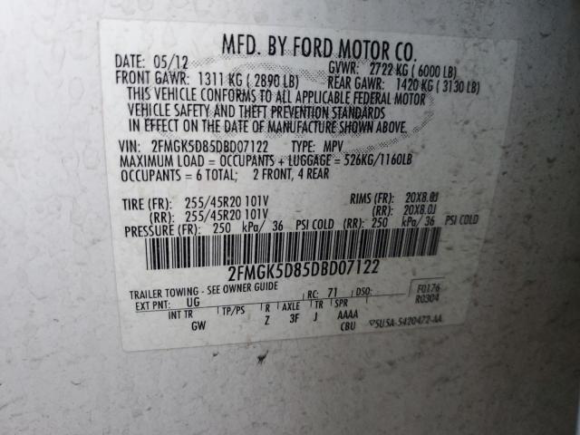 Photo 14 from auction – 2013 FORD FLEX LIMIT with VIN 2FMGK5D85DBD07122