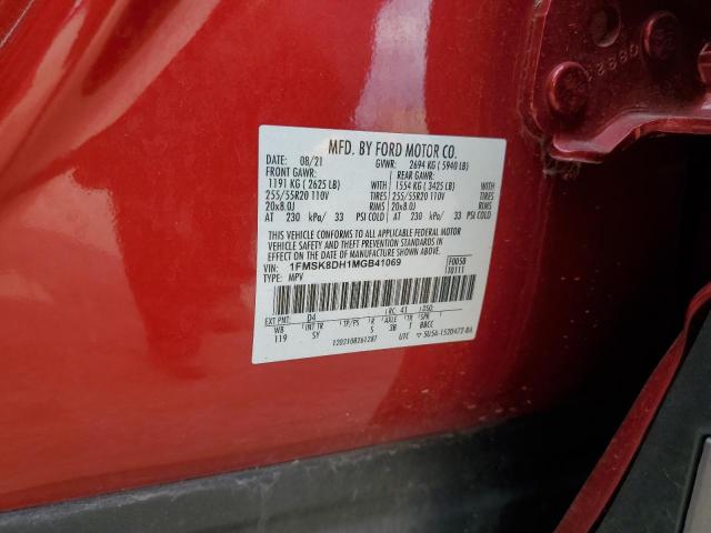 Photo 14 from auction – 2021 FORD EXPLORER X with VIN 1FMSK8DH1MGB41069