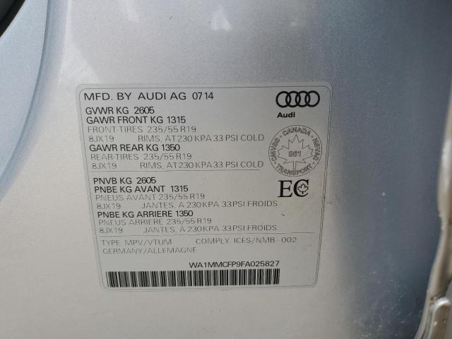 Photo 14 from auction – 2015 AUDI Q5 TECHNIK with VIN WA1MMCFP9FA025827