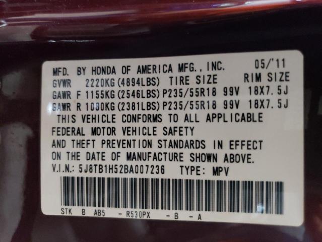 Photo 14 from auction – 2011 ACURA RDX TECHNO with VIN 5J8TB1H52BA007236