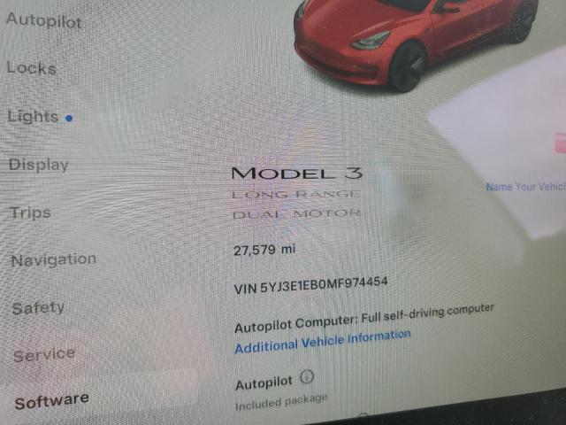 Photo 9 from auction – 2021 TESLA MODEL 3 with VIN 5YJ3E1EB0MF974454
