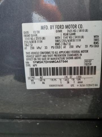 Photo 14 from auction – 2021 FORD EXPLORER X with VIN 1FMSK7DH9MGA57544