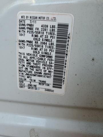 Photo 14 from auction – 2011 NISSAN ROGUE S with VIN JN8AS5MT9BW187467