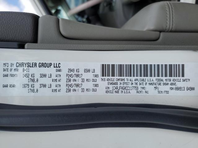 Photo 14 from auction – 2012 JEEP GRAND CHER with VIN 1C4RJFAG0CC117759