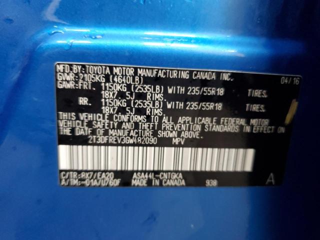 Photo 14 from auction – 2016 TOYOTA RAV4 LIMIT with VIN 2T3DFREV3GW482090
