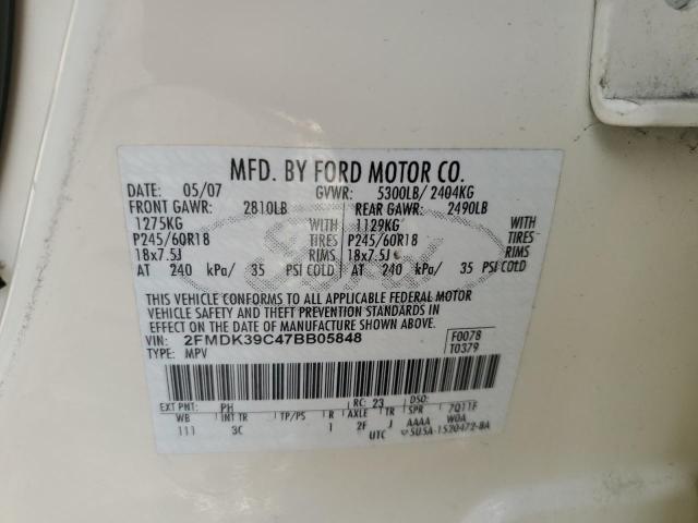 Photo 14 from auction – 2007 FORD EDGE SEL P with VIN 2FMDK39C47BB05848